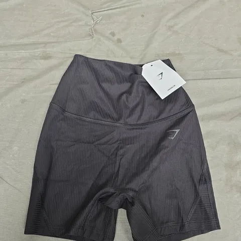 GYMSHARK RIBBED SHORTS IN BLACK - XXS