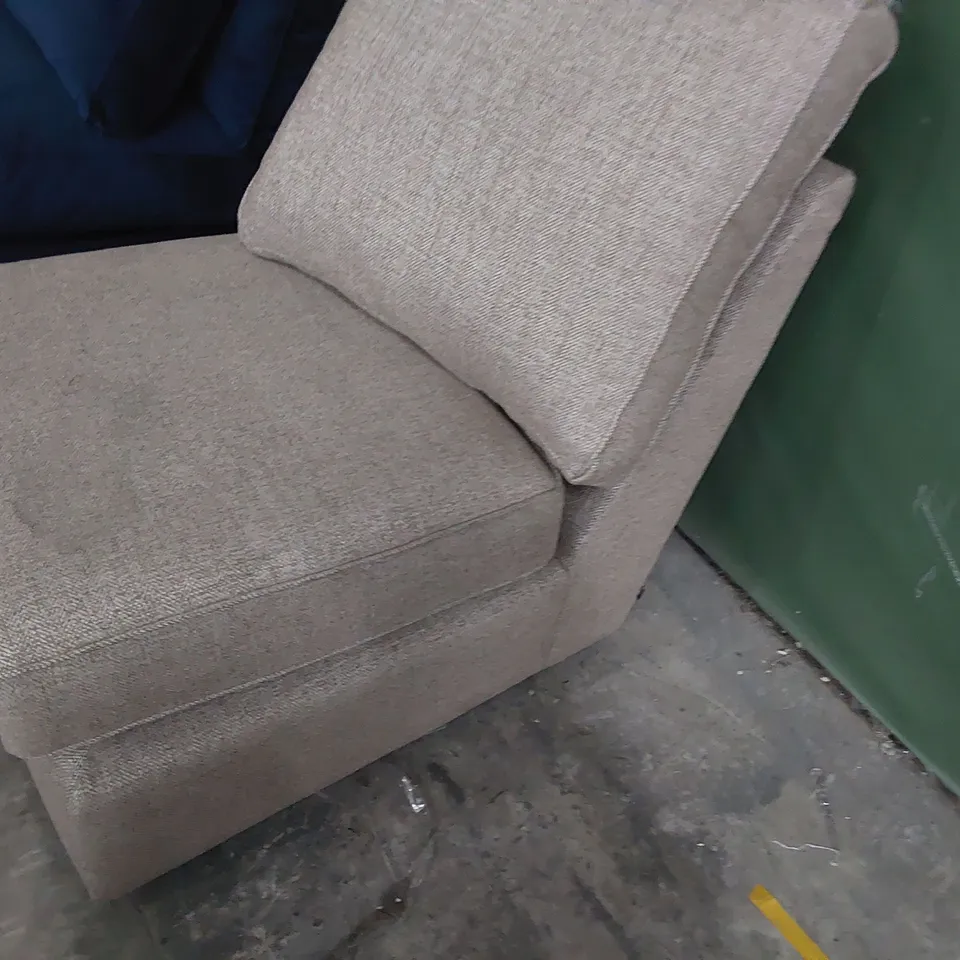 TWO FABRIC ARMLESS SECTIONS, 