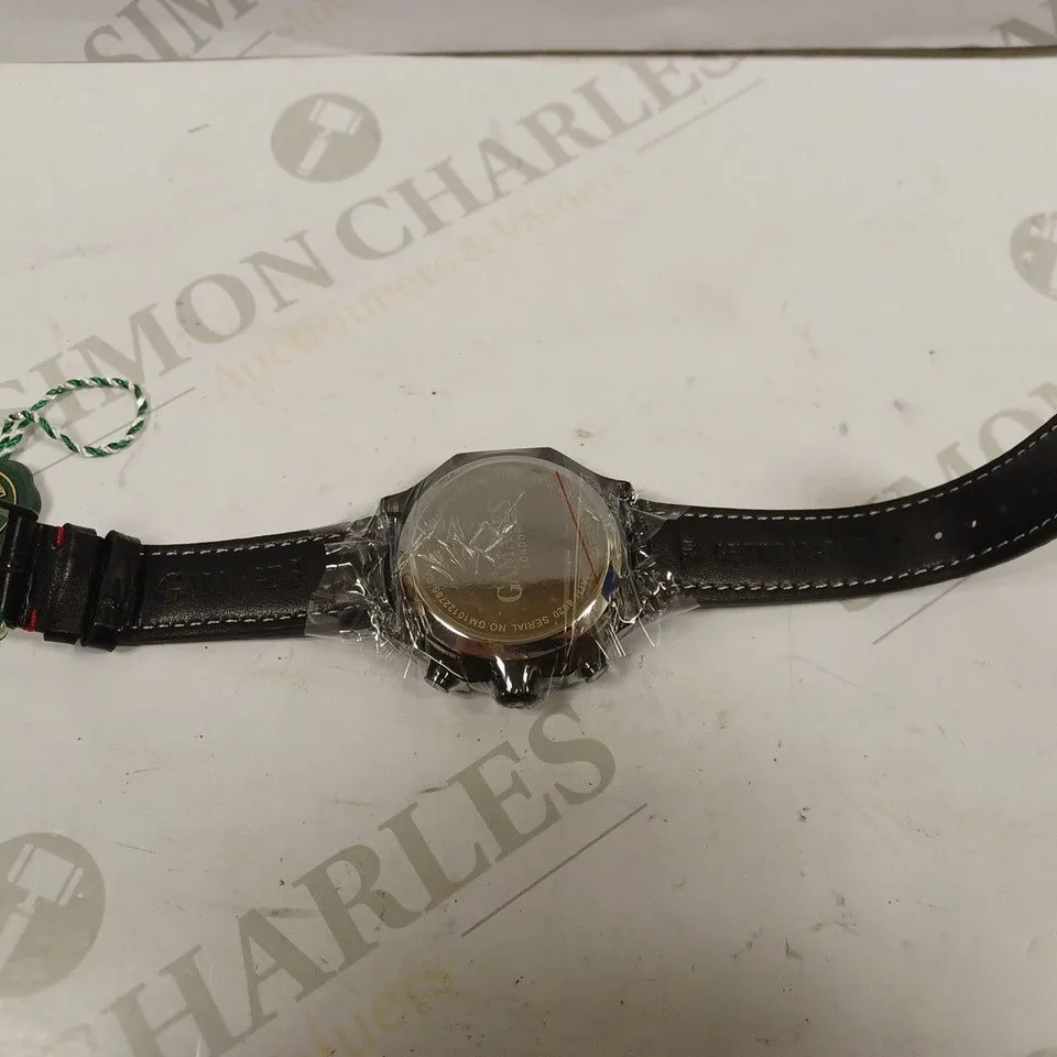 GAMAGES OF LONDON LIMITED EDITION HAND ASSEMBLED GRANDEUR AUTOMATIC BLACK WATCH RRP £695