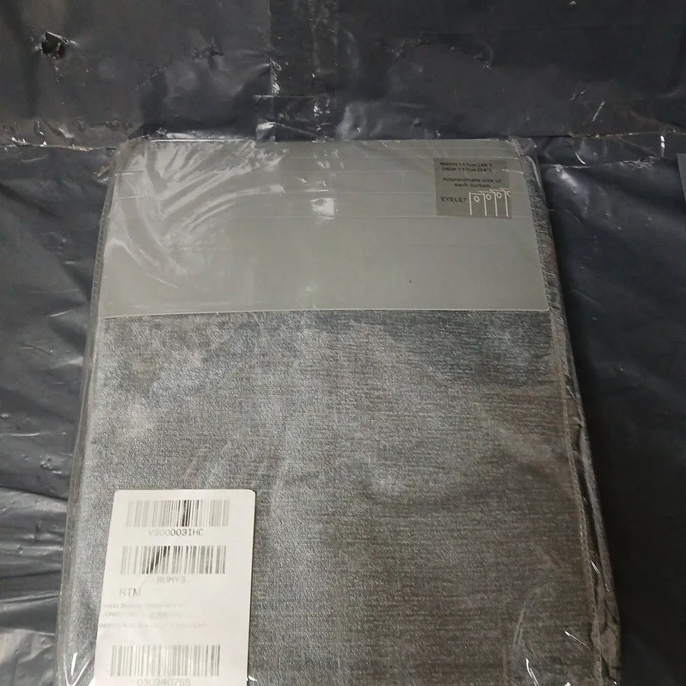 STUDIO AREZZO BLACKOUT EYELET CURTAINS - GREY - 46" X 54"