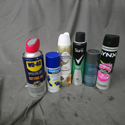 APPROXIMATELY 15 ASSORTED AEROSOLS TO INCLUDE WD-40, IMPERIAL LEATHER FOAMBURST, SURE QUANTUM DRY, ETC - COLLECTION ONLY