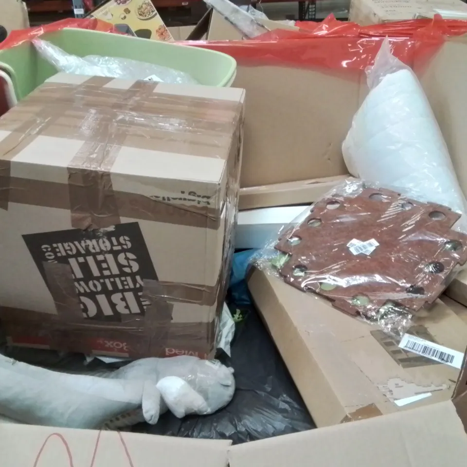 PALLET CONTAINING ASSORTED PRODUCTS INCLUDING BABY PLAYPEN, ELECTRONIC KEYBOARD, IRONING BOARD, BADMINTON RACKET & FRYING PAN