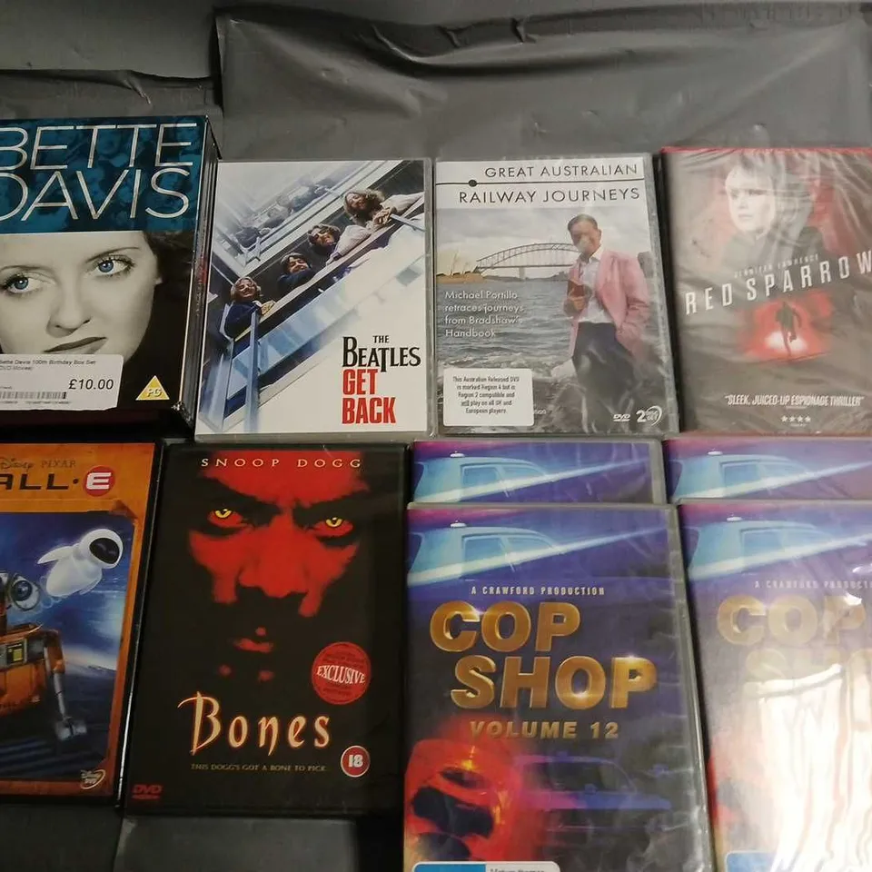 LOT OF 18 ASSORTED DVDS TO INCLUDE COP SHOP, RED SPARROW AND BONES