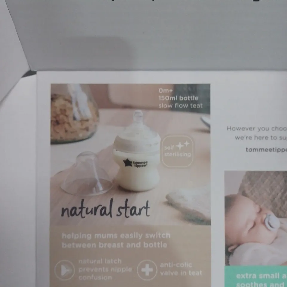 TOMMEE TIPPEE NATURAL START 150ML BABY BOTTLE WITH SLOW-FLOW TEAT (0M+)