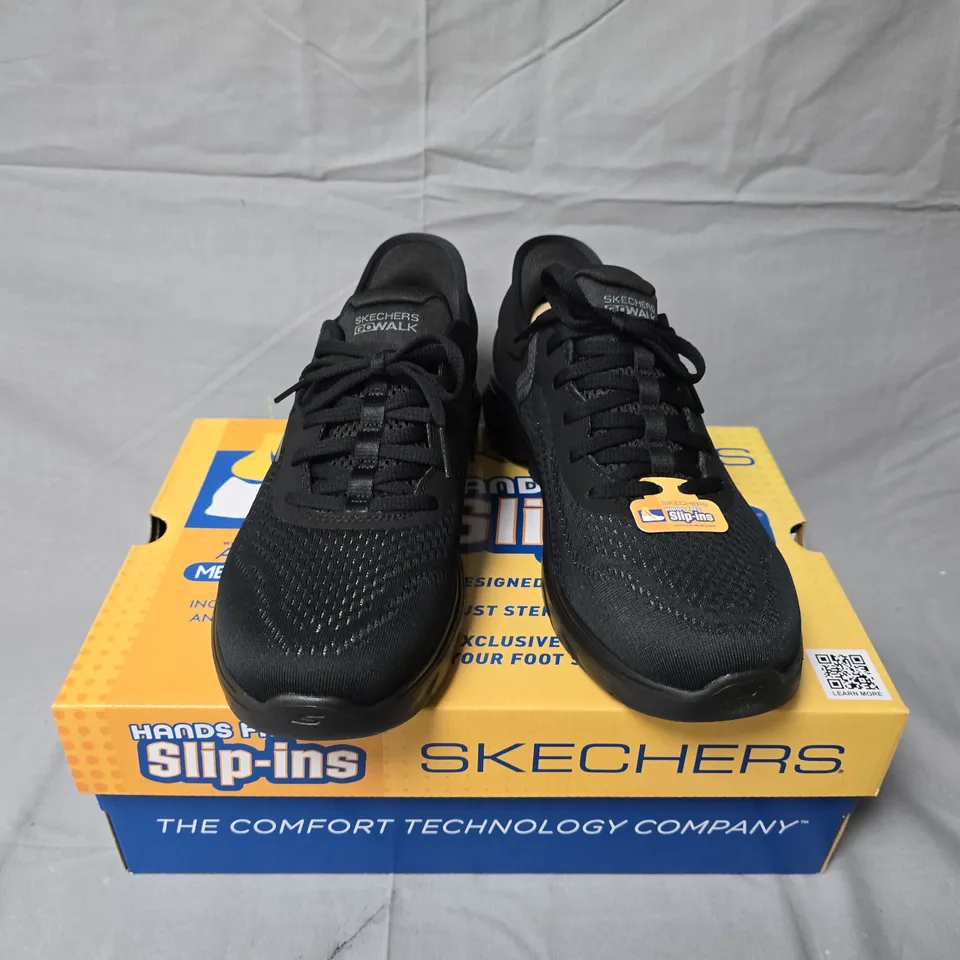 SKECHERS GO WALK SLIP-INS BLACK SLIP-ON SHOES - UK 6