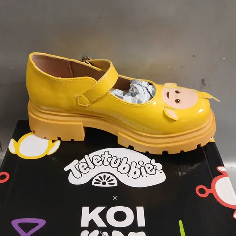 BOXED TELETUBBIES X KOI LA LA TELETUBBIES KIDZ MARY JANES YELLOW SIZE 2