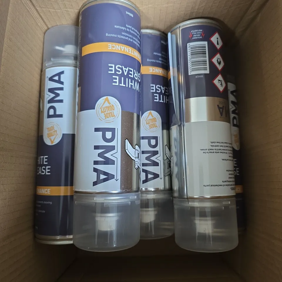 APPROXIMATELY 10 X PMA MAINTENANCE WHITE GREASE CANS - 500ML