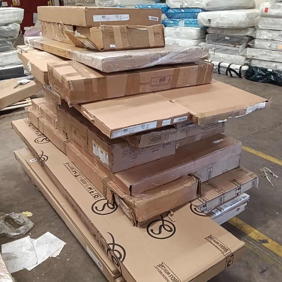 PALLET OF ASSORTED, INCOMPLETE FURNITURE PARTS AND PIECES 