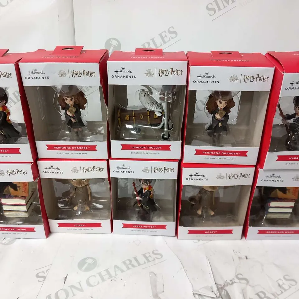 APPROXIMATELY 11 BRAND NEW BOXED HALLMARK HARRY POTTER ORNAMENTS