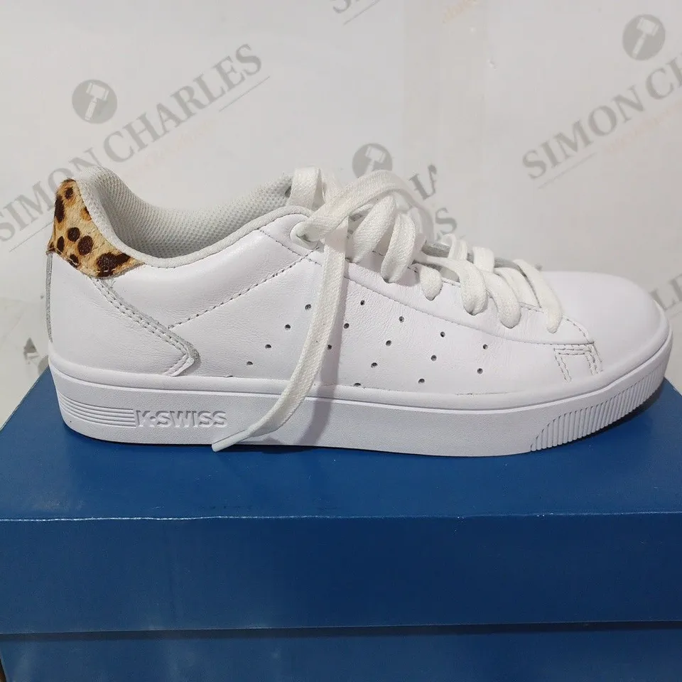 BOXED PAIR OF K-SWISS FRASCO LEATHER TRAINERS IN NOUGAT - 6