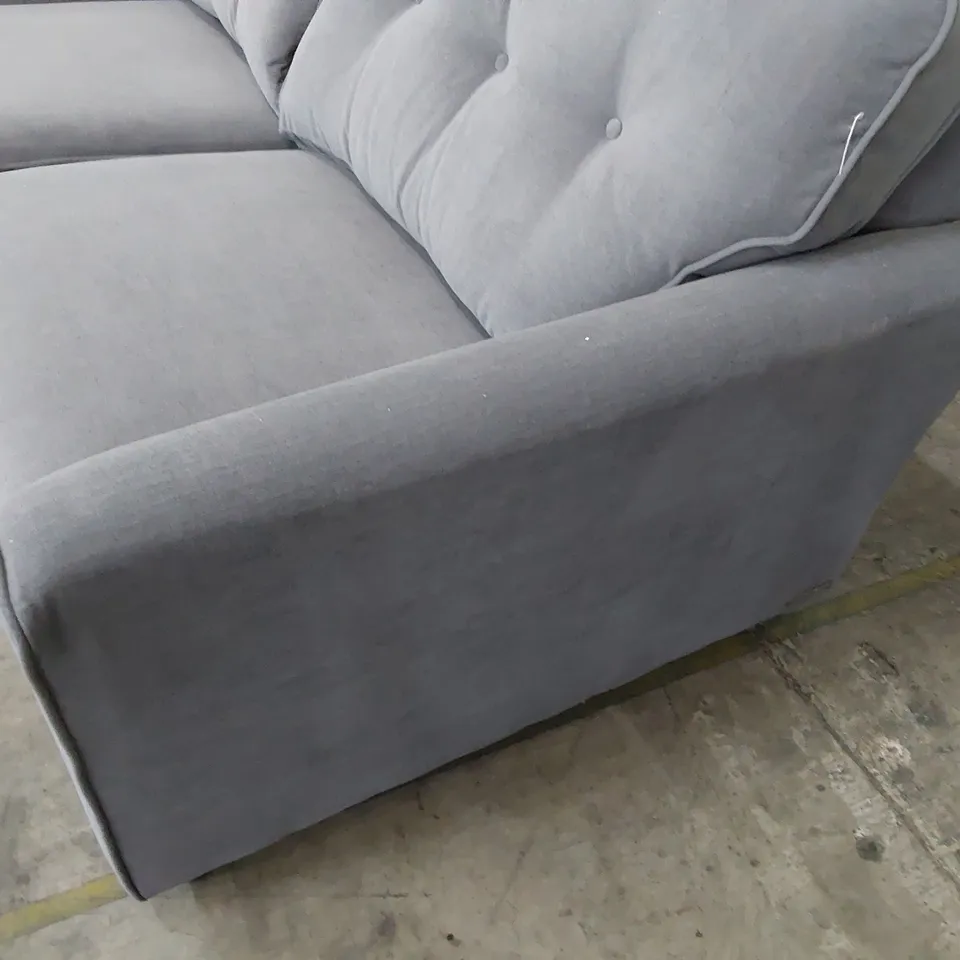 QUALITY BRITISH DESIGNER LOUNGE Co. THREE SEATER SOFA GREY PLUSH FABRIC 