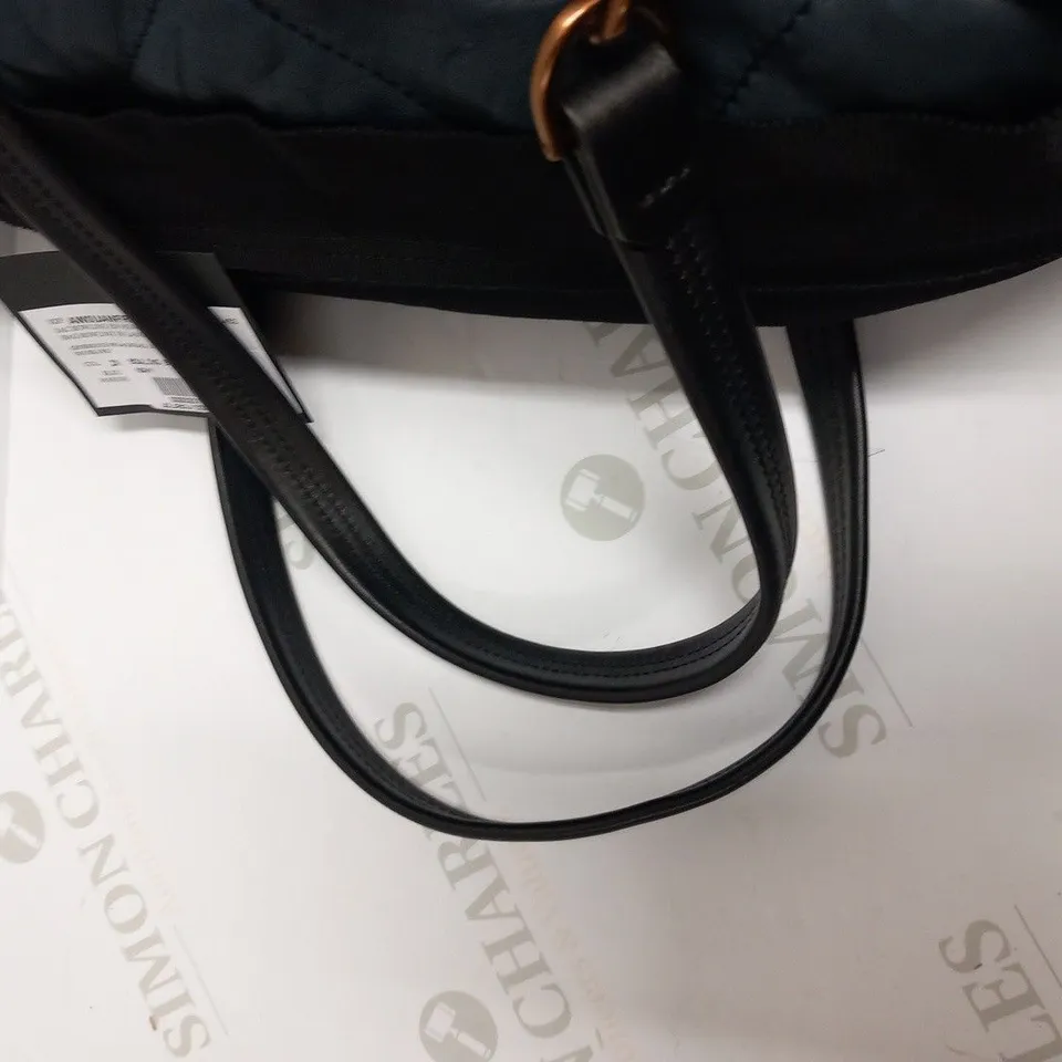 LANVIN NAVY LAMBSKIN BOWLING BAG