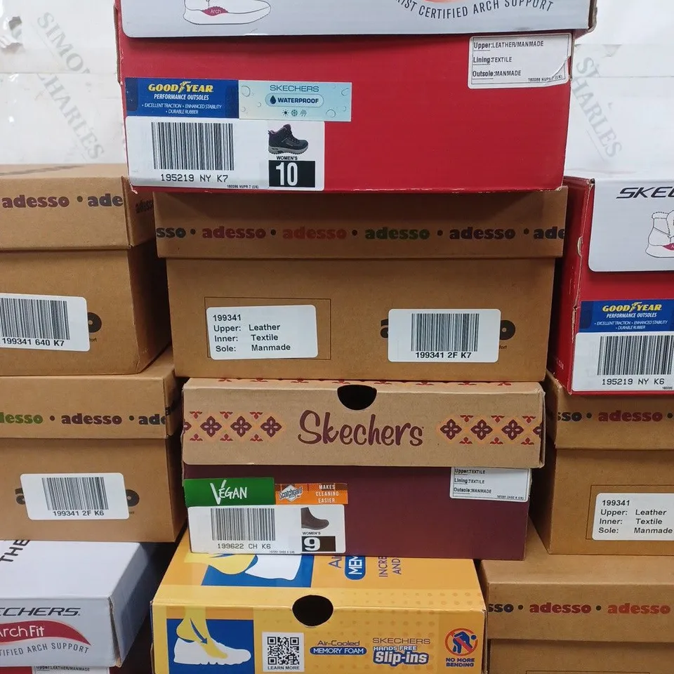 10 BOXED PAIRS OF SHOES IN VARIOUS SIZES BY SKETCHERS AND ADESSO 