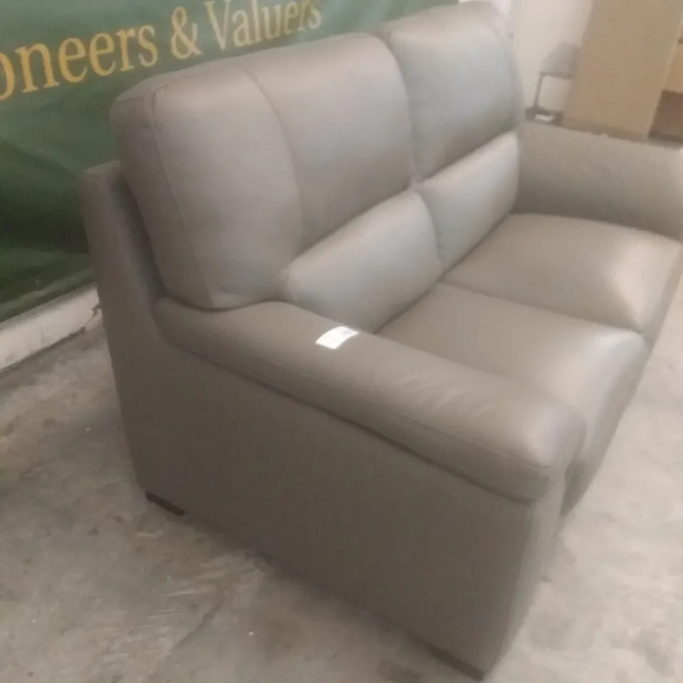 DESIGNER ITALIAN MADE VIRGILIO MUD  LEATHER 2 SEATER SOFA 