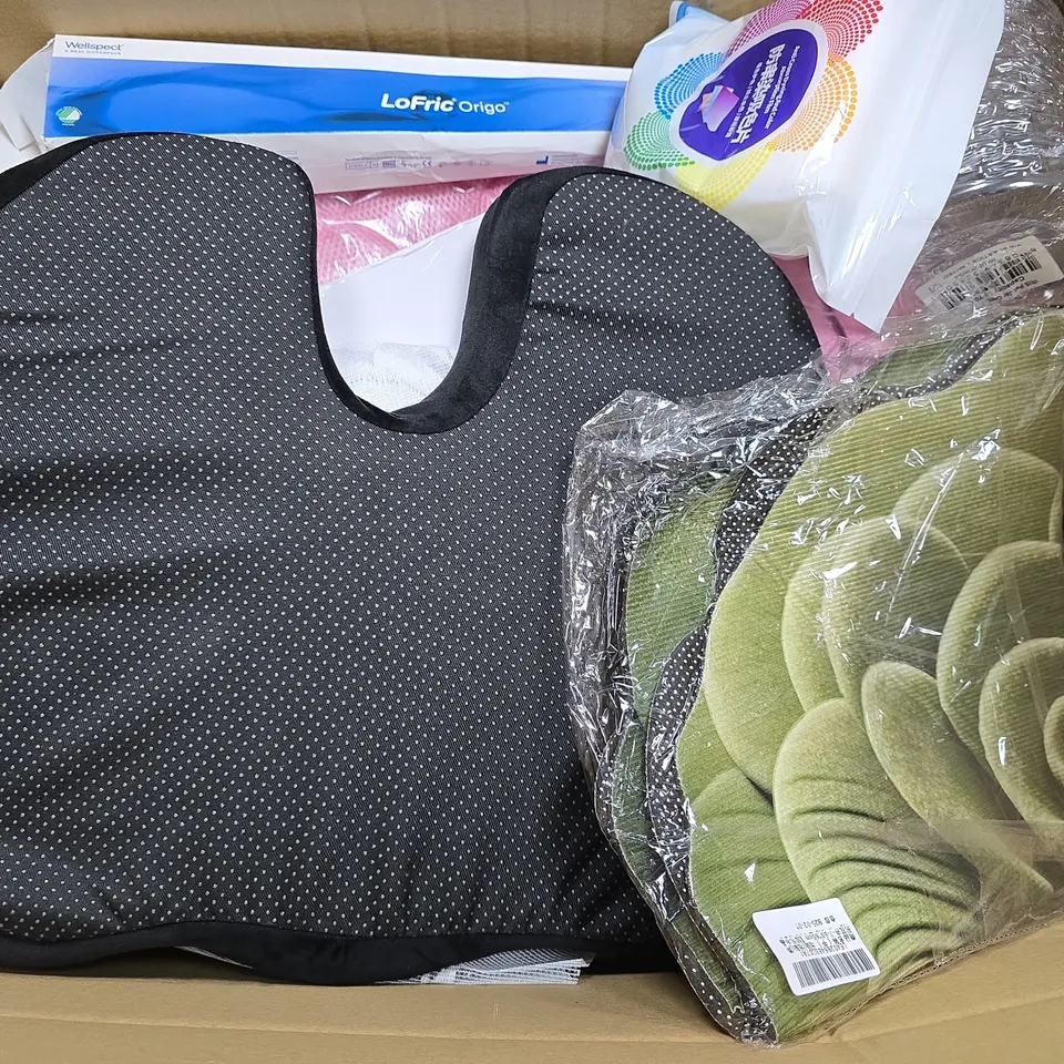 BOX OF APPROXIMATELY 15 ASSORTED ITEMS TO INCLUDE - BUTLINS KIDS BACKPACK , OFFICE PAPER CUTTER , AIR FILTER ETC