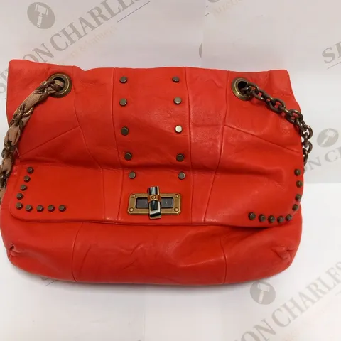 LANVIN VERMILLION HAPPY MEDIUM PATCHWORK BAG