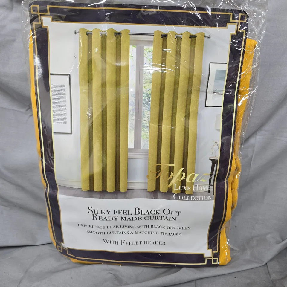 TOPAZ LUXE HOME COLLECTION SILKY FEEL BLACK OUT CURTAINS - 66 X 54"
