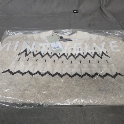 MINT VELVET WOMEN'S KNIT JUMPER – NEUTRAL FAIRISLE, BEIGE, UK XL