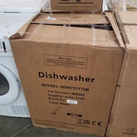 BOXED SWAN SDW751170B 14 PLACE FULLSIZE DISHWASHER 		 