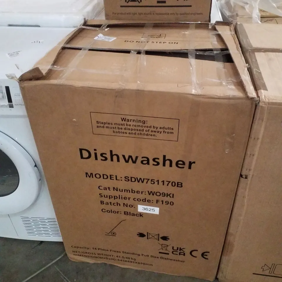 BOXED SWAN SDW751170B 14 PLACE FULLSIZE DISHWASHER 		 