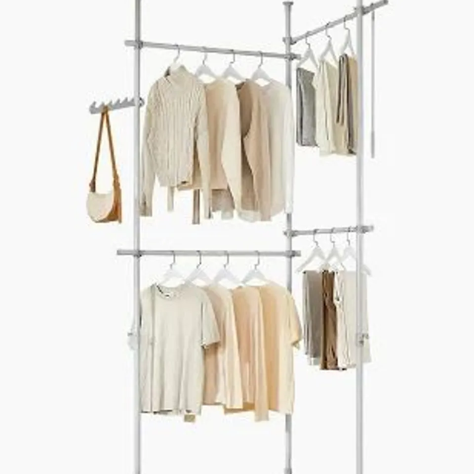BOXED SOBUY KLS03-II-HG, TELESCOPIC CLOTHES RAIL - GRAY