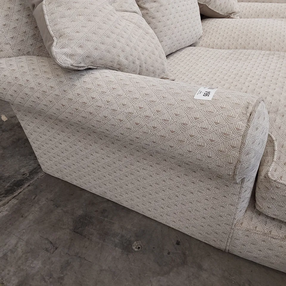 QUALITY BRITISH DESIGNER LOUNGE Co BRONWYN THREE SEATER SOFA DECO DIAMOND IVORY FABRIC