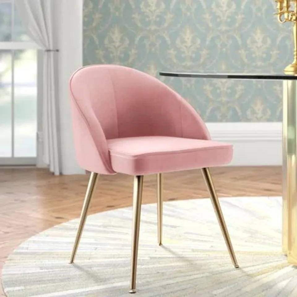 BOXED MCCAIN UPHOLSTERED DINING CHAIR - PINK (1 BOX)