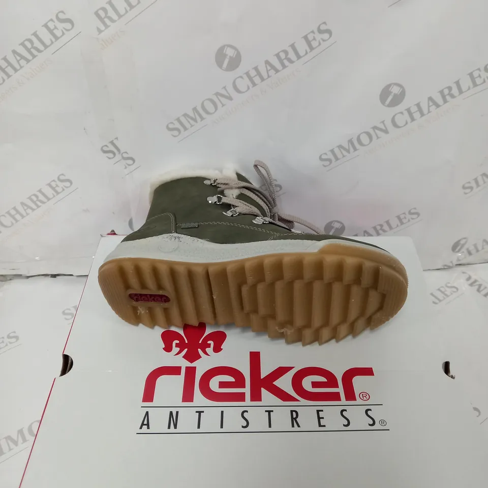 BOXED RIEKER ANTISTRESS NAVY HIKING BOOT - SIZE 6