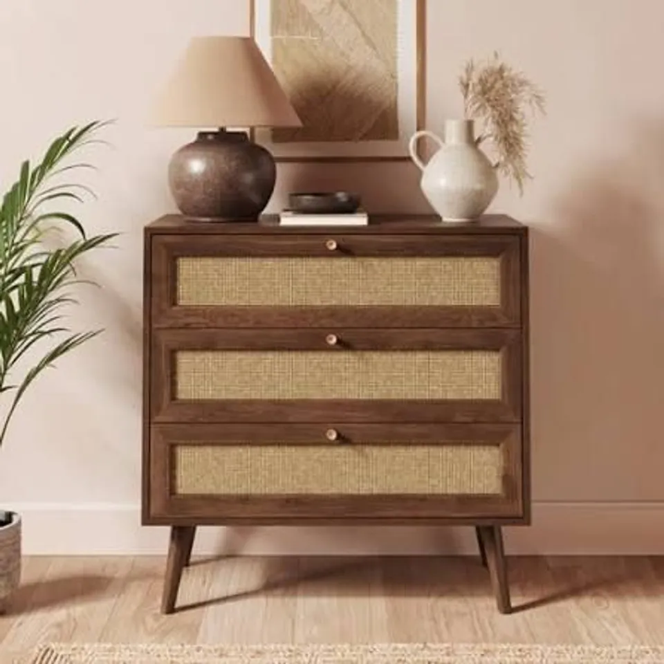 BOXED JORDYN 3 DRAWER CHEST - WALNUT EFFECT (1 BOX)