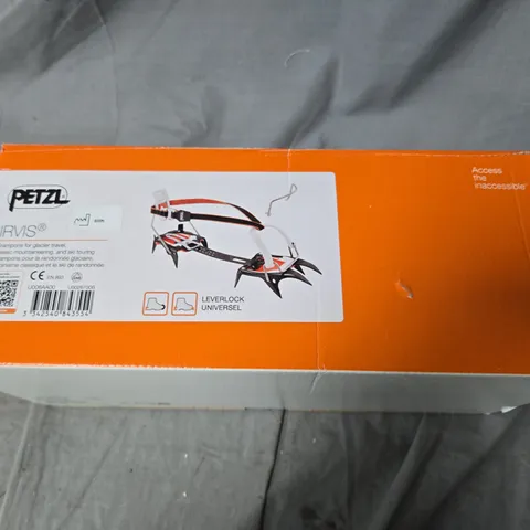 PETZL IRVIS CRAMPONS WITH LEVERLOCK UNIVERSAL BINDING – BOXED