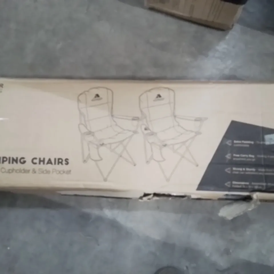 SET OF 2 PADDED CAMPING CHAIRS