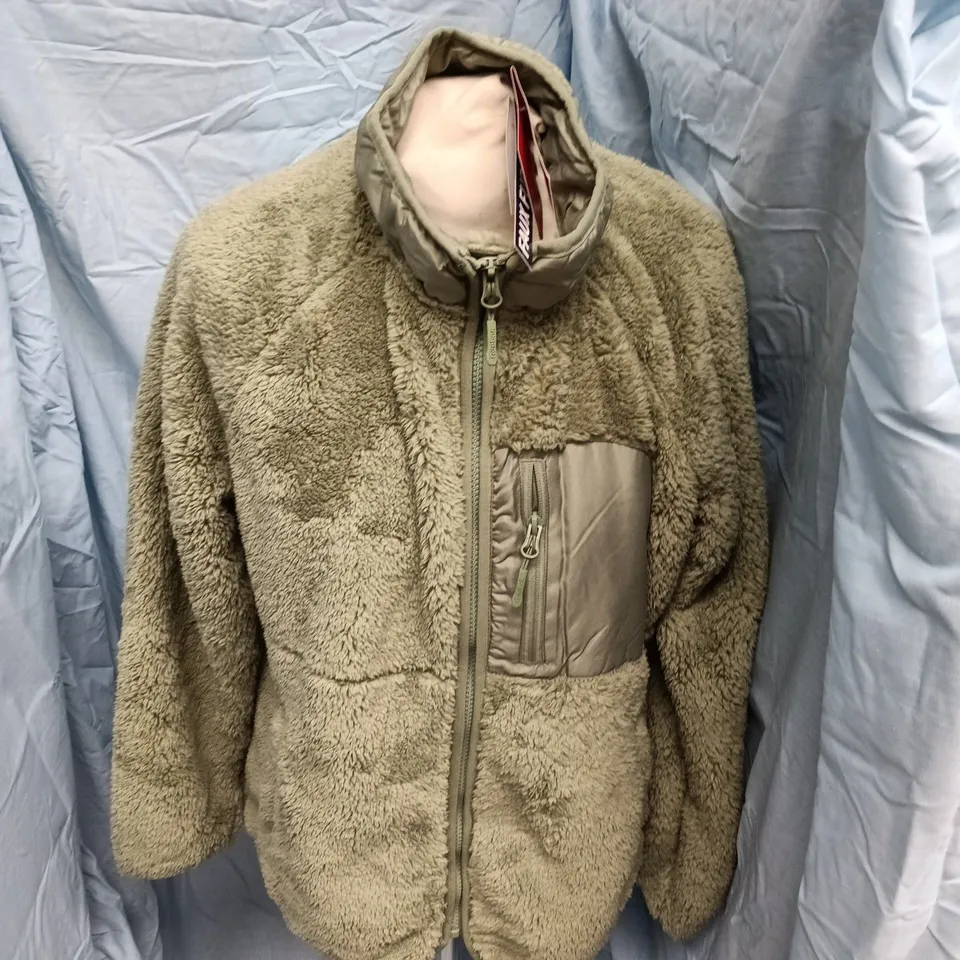 REEBOK DOUBLE MONKEY FLEECE JACKET IN SAGE - LARGE
