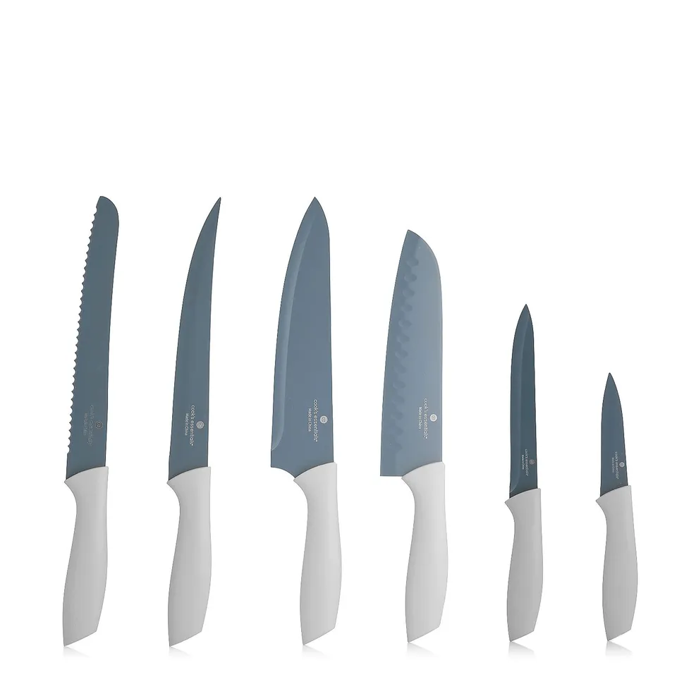 COOK'S ESSENTIALS SET OF 6 EASY GRIP ULTIMATE KNIFE SET