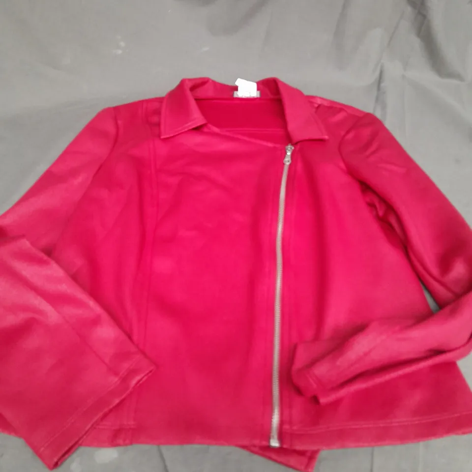 KIM&CO RED ZIP UP JACKET - SMALL