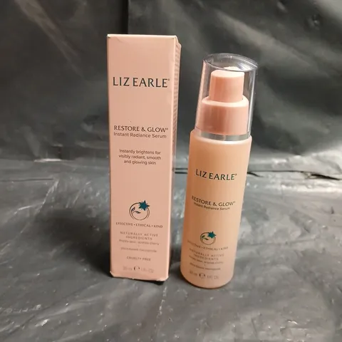 LIZ EARLE RESTORE & GLOW INSTANT RADIANCE SERUM - 30ML, BOXED