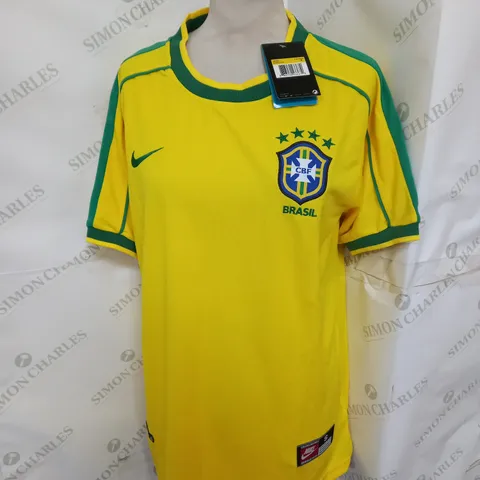 NIKE FOOTBALL JERSEY IN YELLOW AND GREEN SIZE S