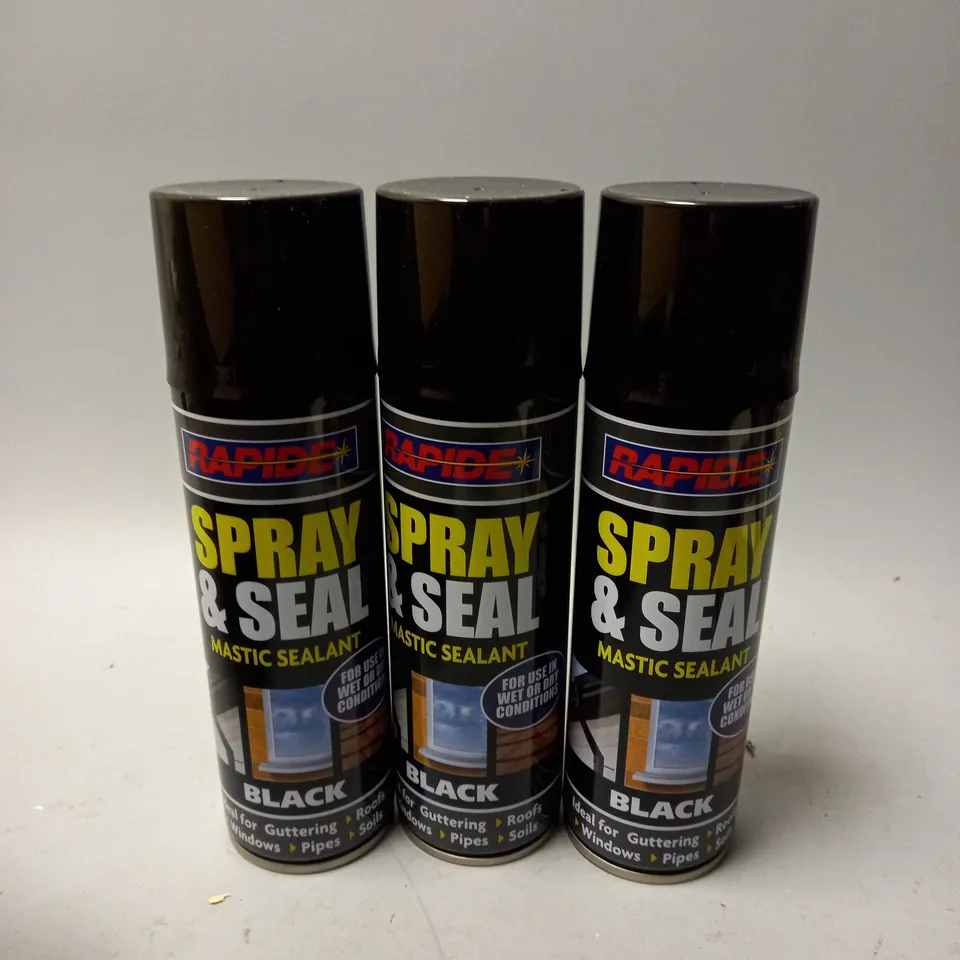 BOX OF 24 RAPIDE SPRAY SEAL MASTIC SEALANT BLACK