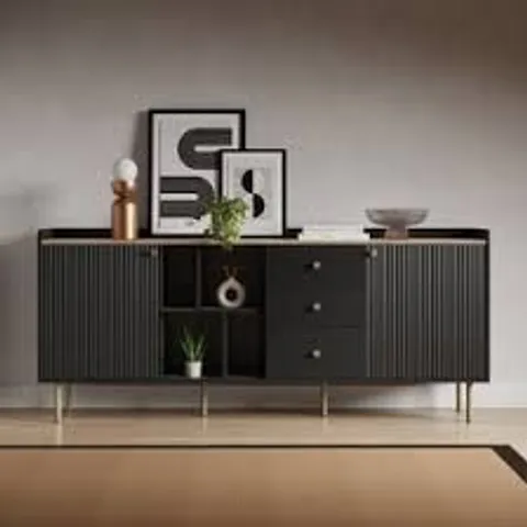 BOXED GEORGI EXTRA WIDE SIDEBOARD - BLACK (2 BOXES)