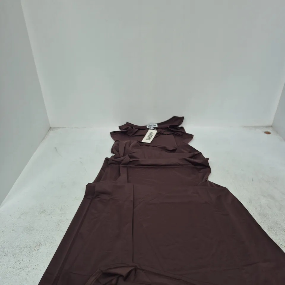 AMYLYN HARLIE DRESS – BROWN, UK 14 (EU 42, US 10) 