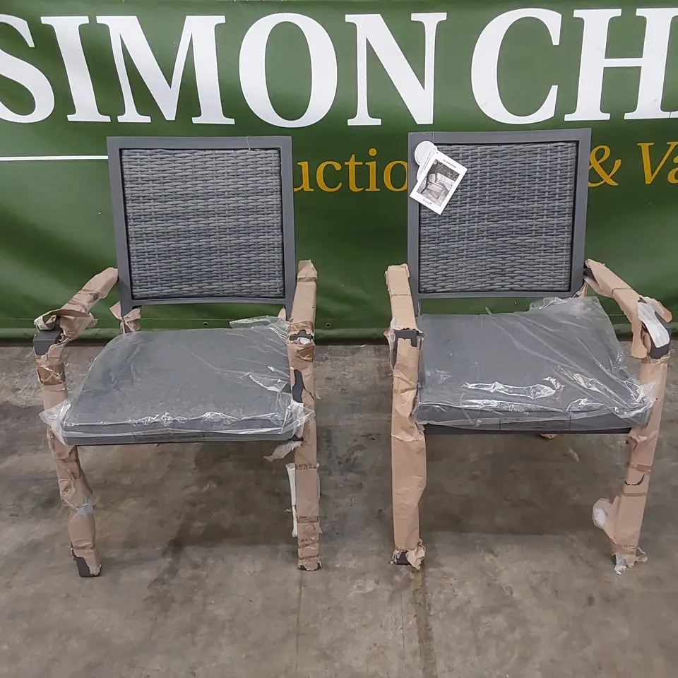 SET OF 2 HARTMAN ALUMINIUM FRAMED GARDEN & PATIO CHAIRS 