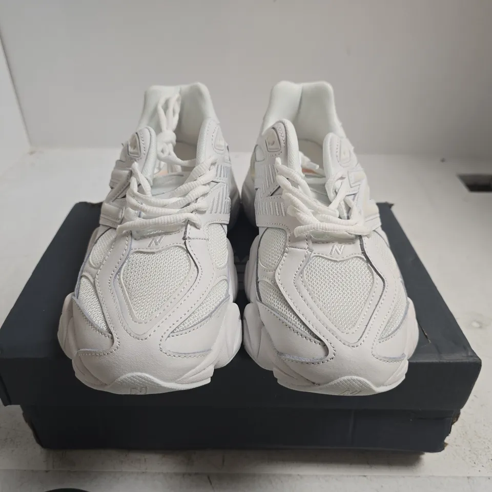BOXED PAIR OF NEW BALANCE 9060 LIFESTYLE SNEAKERS – WHITE, WOMEN'S UK 6