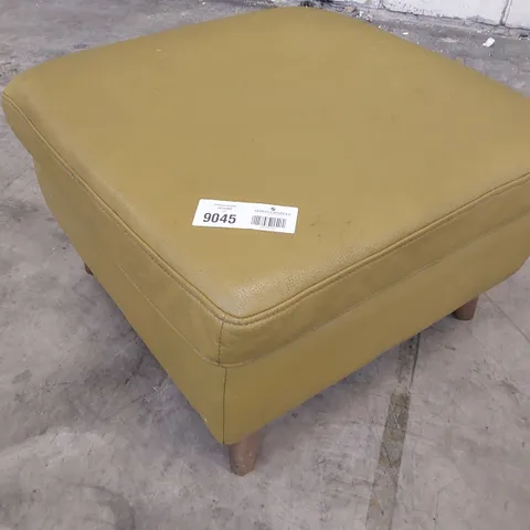 DESIGNER SQUARE STORAGE FOOTSTOOL SAND LEATHER