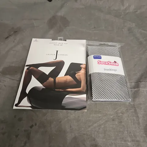APPROXIMATELY 60 ASSORTED STOCKINGS TO INCLUDE - SOCKSHOP FISHNETS - JASPER CONRAN GLOSSY LACE TOP HOLDUP - VARIOUS SIZES