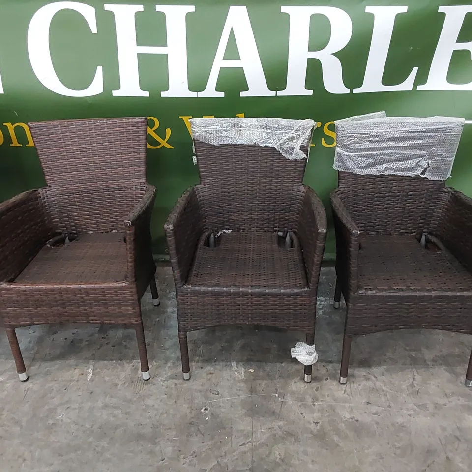 DESIGNER SET OF 6 CHOCOLATE MIX RATTAN CHAIRS