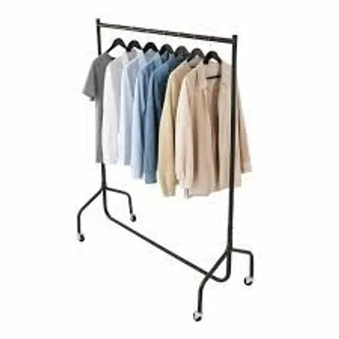 BOXED 4FT GARMENT CLOTHES RAIL SUPER HEAVY DUTY ALL METAL BLACK