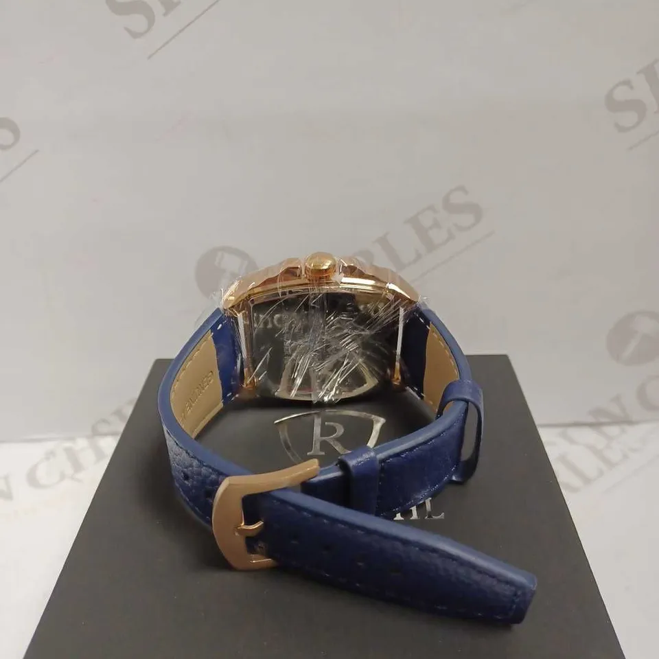 RUCKSTUHL TRIPLE DIAL LEATHER STRAP WRISTWATCH