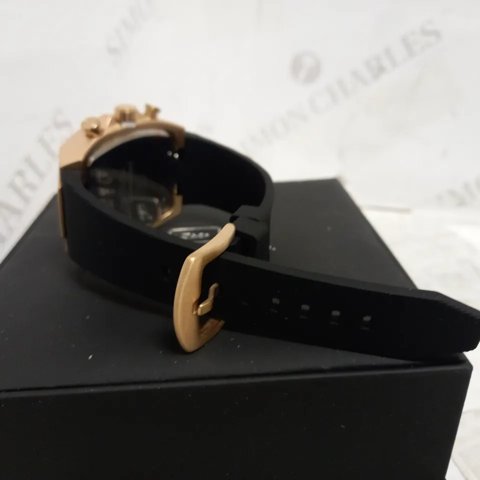 ZIHLMANN & CO TRIPLE DIAL STUD DETAIL RUBBER STRAP WATCH RRP £520