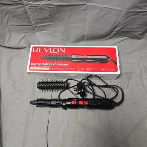 REVLON GENTLE CURLS AND VOLUME HOT AIR STYLER – BOXED WITH TWO ATTACHMENTS