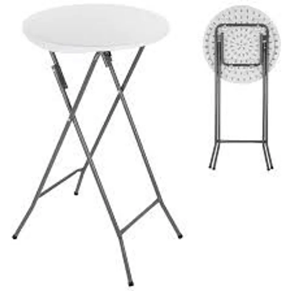 BOXED ANJI DEPOT FOLDING ROUND BAR TABLE - WHITE