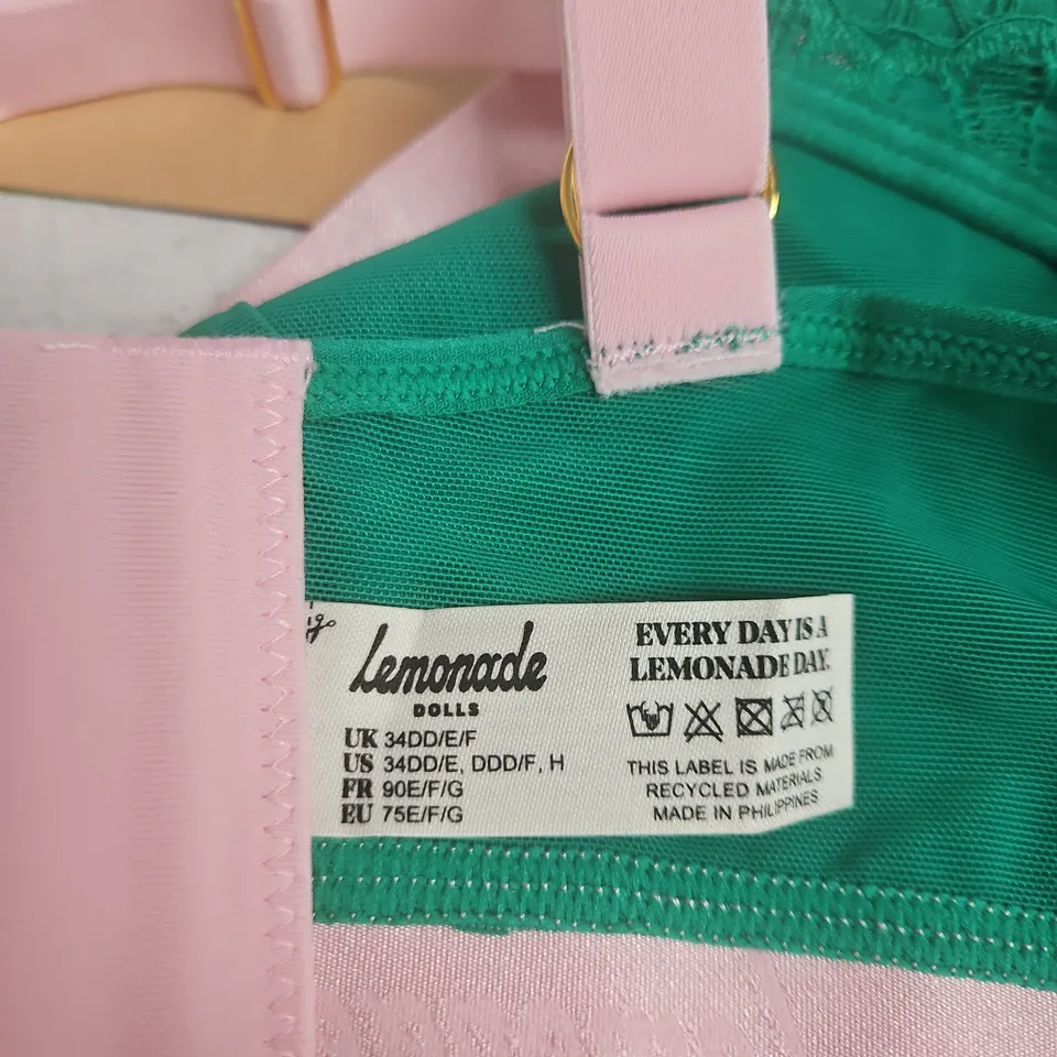 LEMONADE EMERALD FULLER CUP BRA – UK 34, DD/E/F